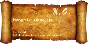 Mangold Orsolya névjegykártya